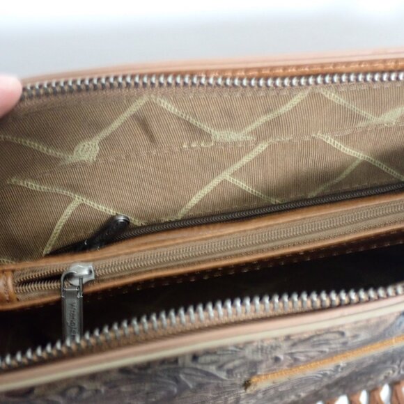 Wrangler Floral Embossed Fringe Hobo/Crossbody Purse - Picture 6 of 8